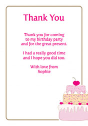 cherry cake thank you cards