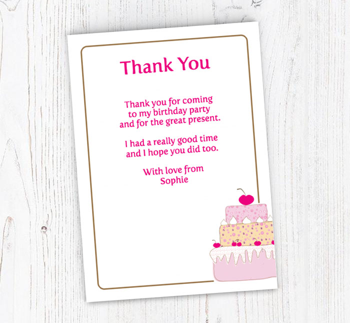 cherry cake thank you cards