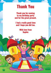 bouncy castle fun thank you cards