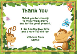 fun monkeys thank you cards