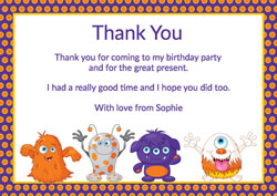 funny monsters thank you cards