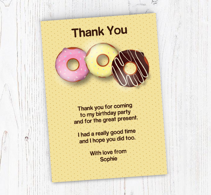 donut thank you cards