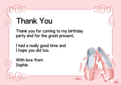 ballet thank you cards