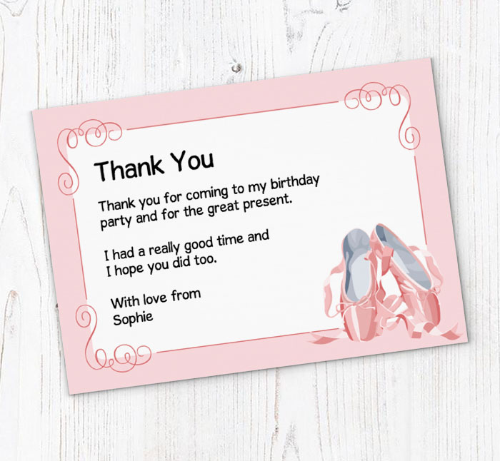 ballet thank you cards