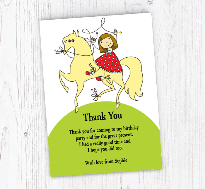 girl-on-horse-thank-you-cards-personalise-online-plus-free-envelopes
