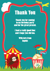 monkey and popcorn thank you cards