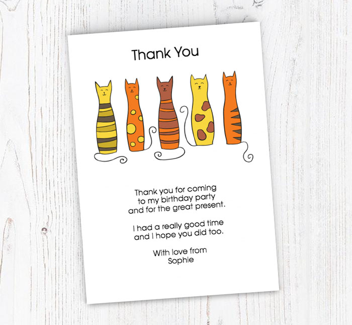 five cats thank you cards