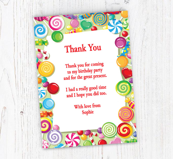 candy border thank you cards
