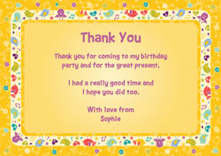 yellow birds border thank you cards