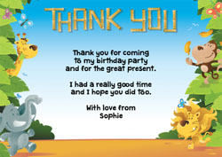 jungle thank you cards