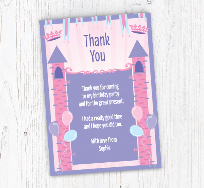 fairytale castle thank you cards