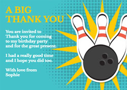 bowling strike thank you cards