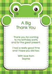 green frog thank you cards