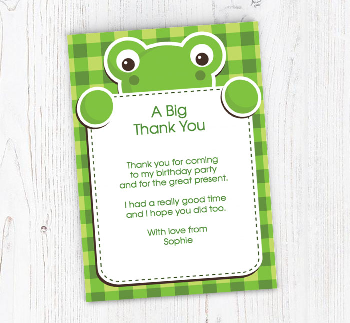 green frog thank you cards