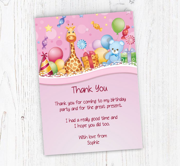 balloons and gifts thank you cards