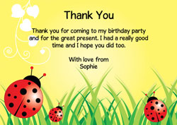 ladybirds thank you cards