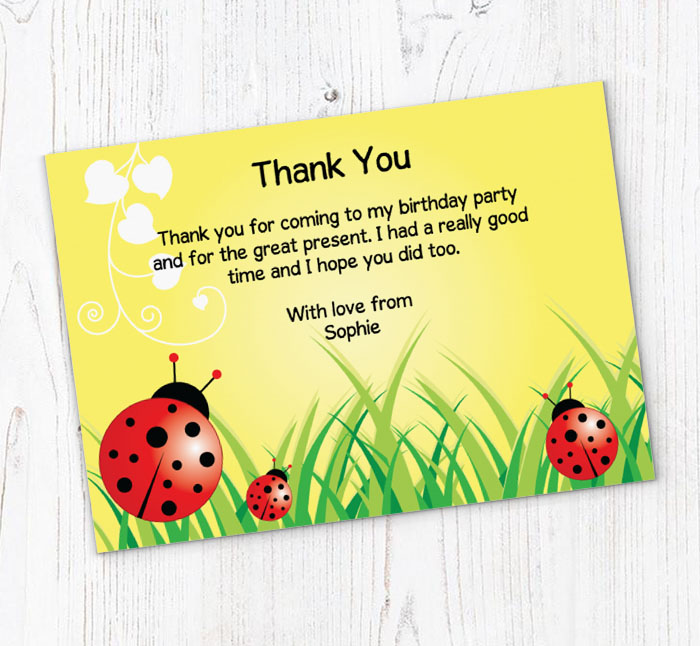 ladybirds thank you cards