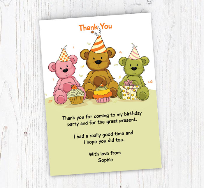 teddy bears picnic thank you cards