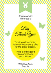 yellow easter egg thank you cards