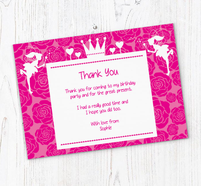 fairy wishes thank you cards