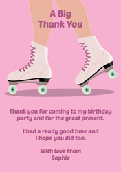 roller skating boots thank you cards