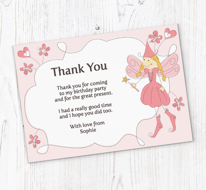 magical fairy thank you cards