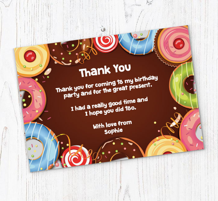 lots of donuts thank you cards
