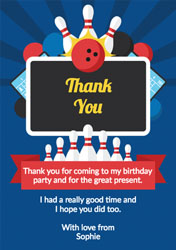 bowling sign thank you cards