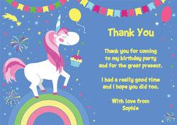 unicorn thank you cards