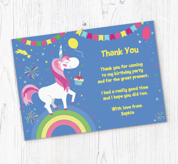 unicorn thank you cards