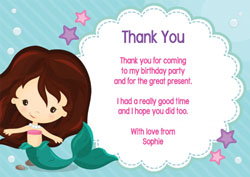 swimming mermaid thank you cards