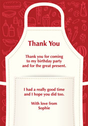 baking apron thank you cards