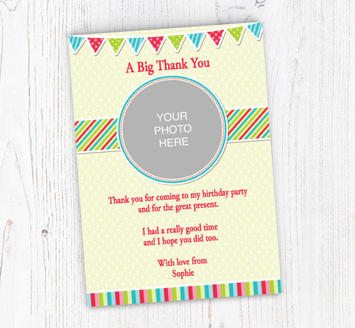 bunting photo thank you cards