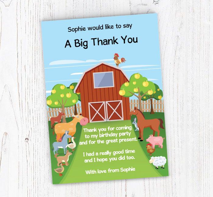 farmyard thank you cards