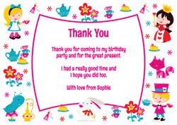 alice in wonderland thank you cards