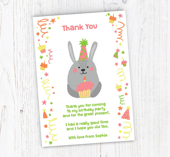 rabbit thank you cards