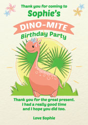 girls dinosaur thank you cards