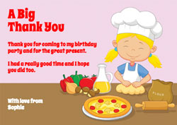 pizza making blonde thank you cards