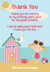 beach hut thank you cards