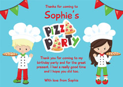 childrens pizza party thank you cards