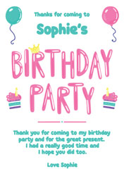 balloon party thank you cards