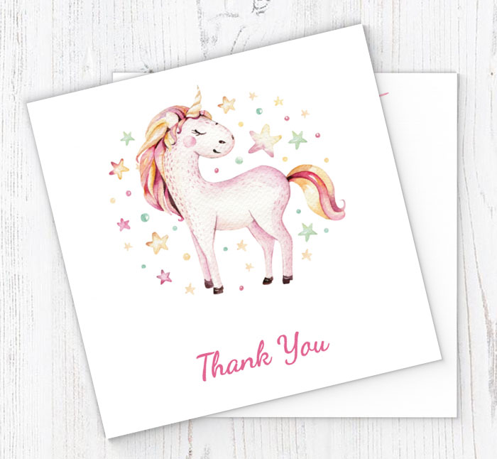 Watercolour Unicorn Thank You Cards | Personalise Online Plus Free ...