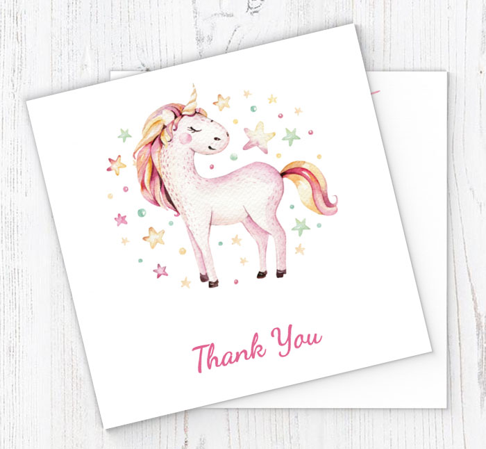 watercolour unicorn thank you cards