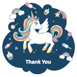 sweet unicorn thank you cards