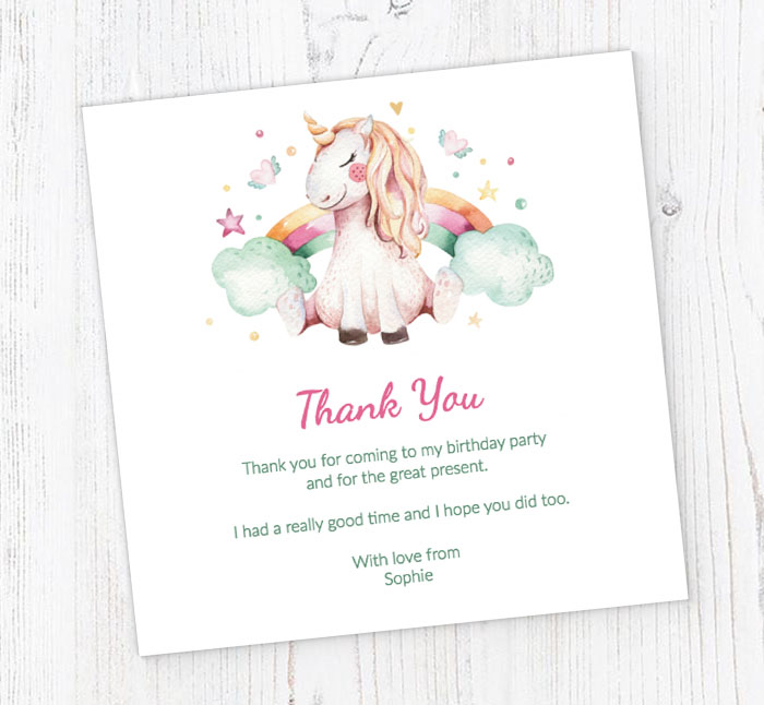 unicorn dreams thank you cards