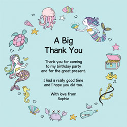 mermaid frame thank you cards