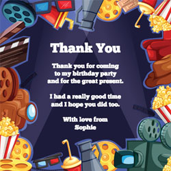 movie night thank you cards