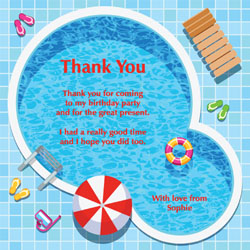 swimming pool thank you cards