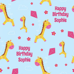 giraffe with kite wrapping paper