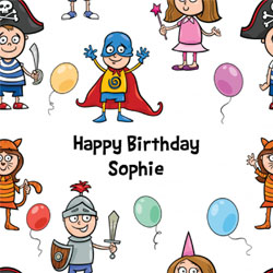 childrens fancy dress wrapping paper